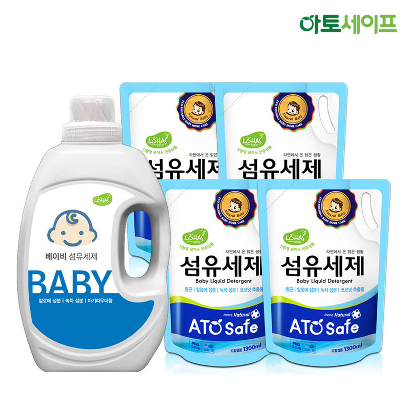 아토세이프 아기세제SET (세제 2L 1개+ 세제 1.3L 4개)/아토세이프세제/중성세제/세탁세제/유아세제
