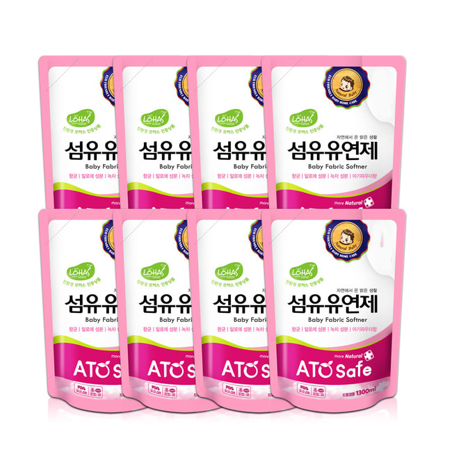 아토세이프 유아 섬유유연제 파우더향 1.3L 8개